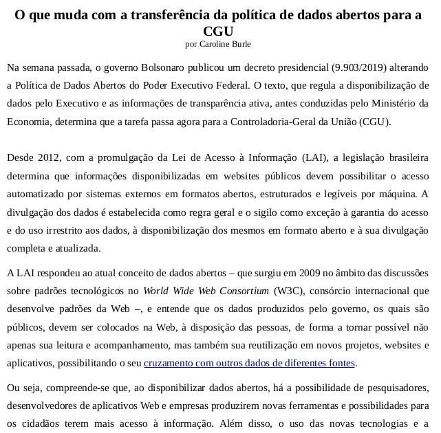 Folha de rosto do artigo